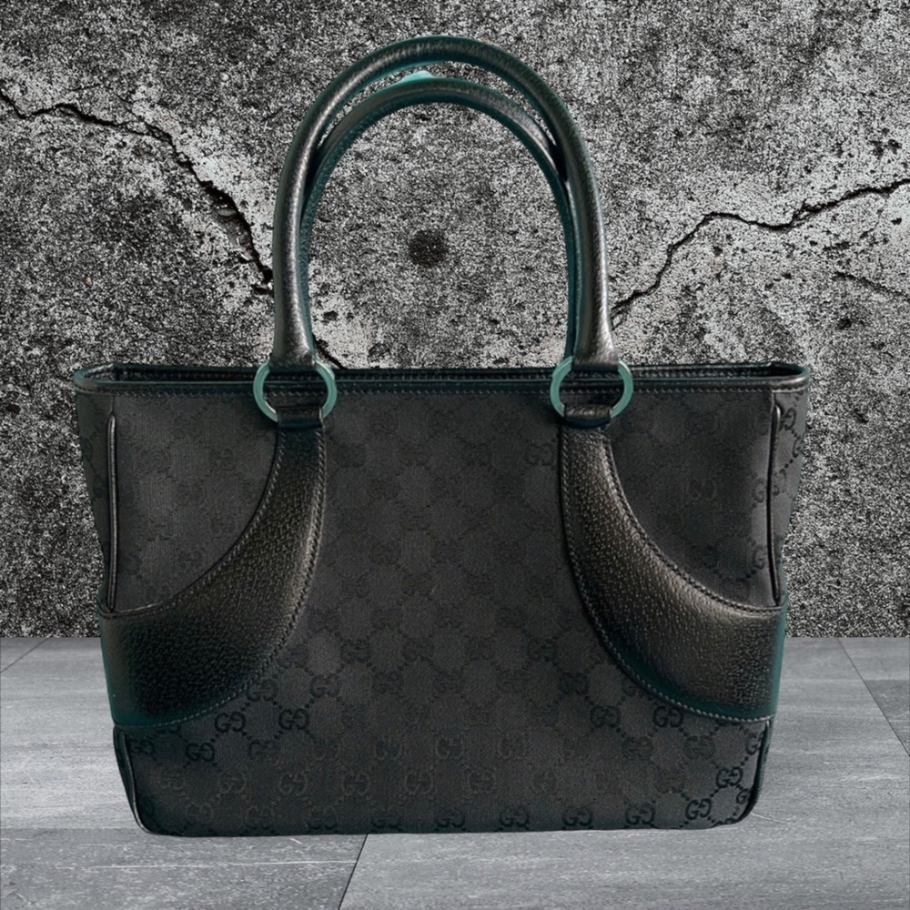 Gucci Satchel Shoulder Bag Black Limited Edition Rare Like New GG Vintage